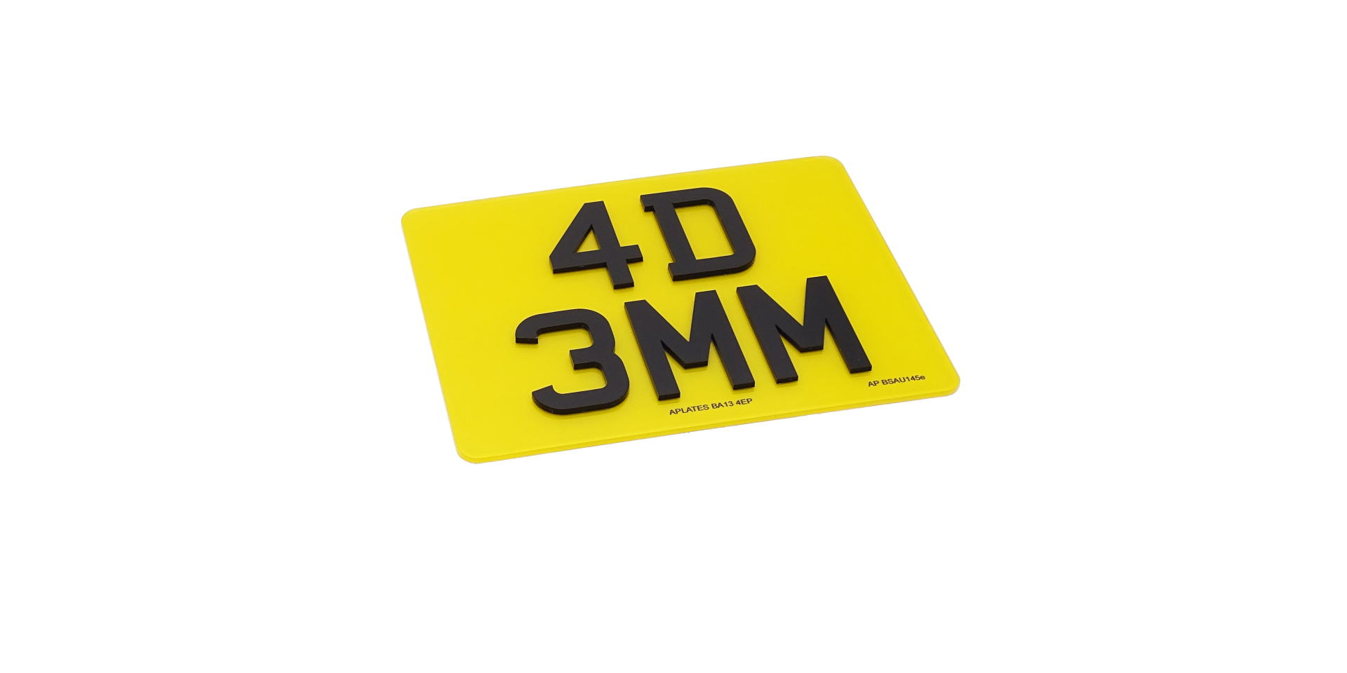 4D Number Plates - 3mm Acrylic