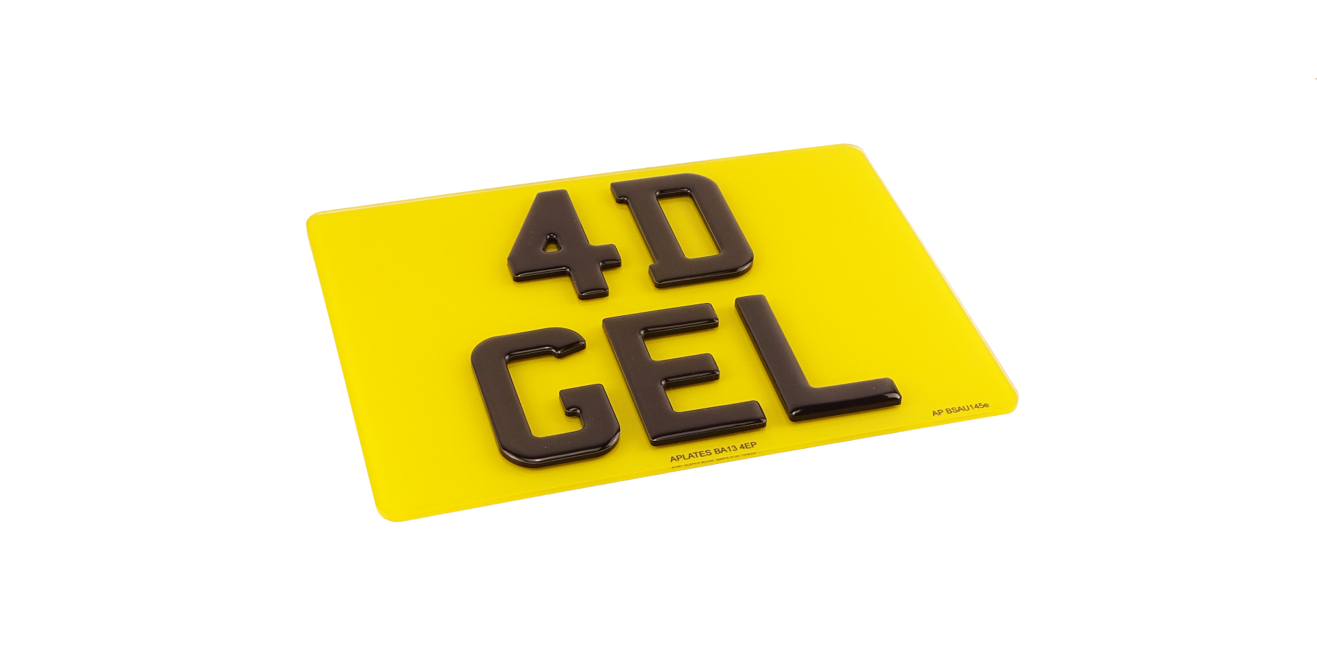 4D Gel Number Plates - 3mm Acrylic + Gel Topping