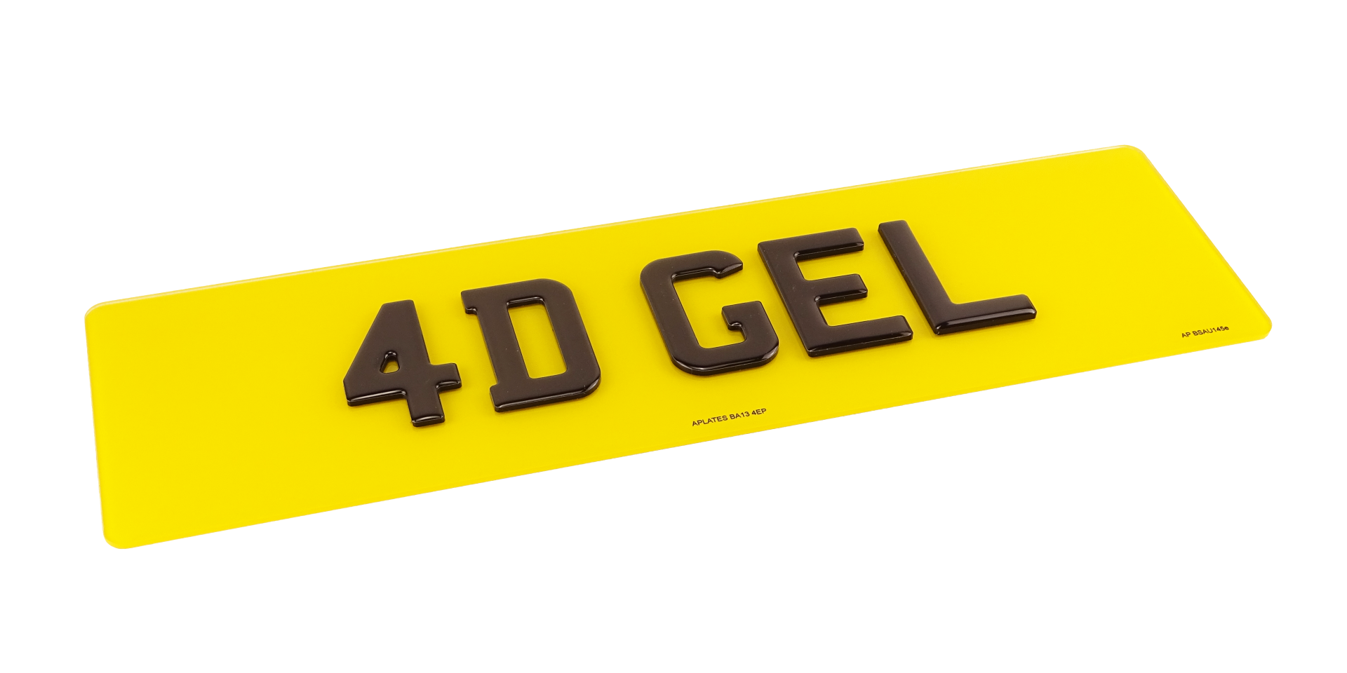 4D Gel Number Plates - 3mm Acrylic + Gel Topping