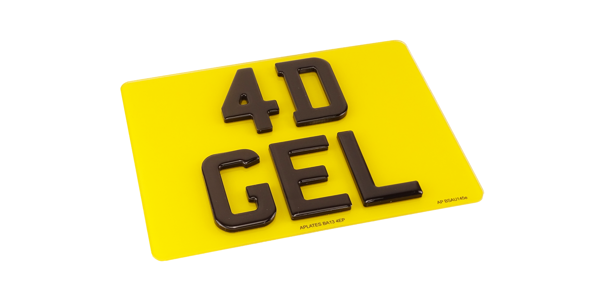 4D Gel Number Plates - 5mm Acrylic + Gel Topping
